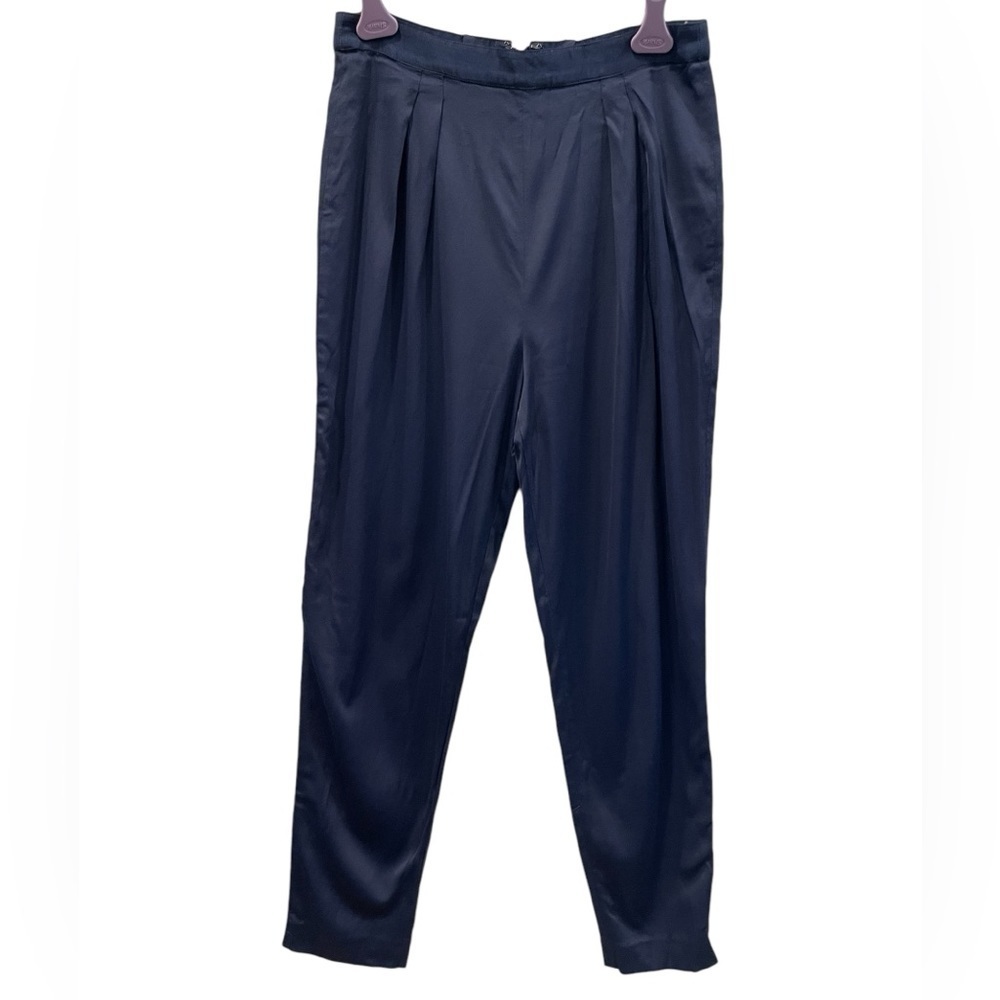 Alice + Olivia Navy Dress Pants with Zipper Back Closure